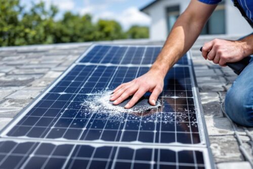 Minha metodologia rápida e delicada para limpar seus painéis solares em 20 minutos na primavera