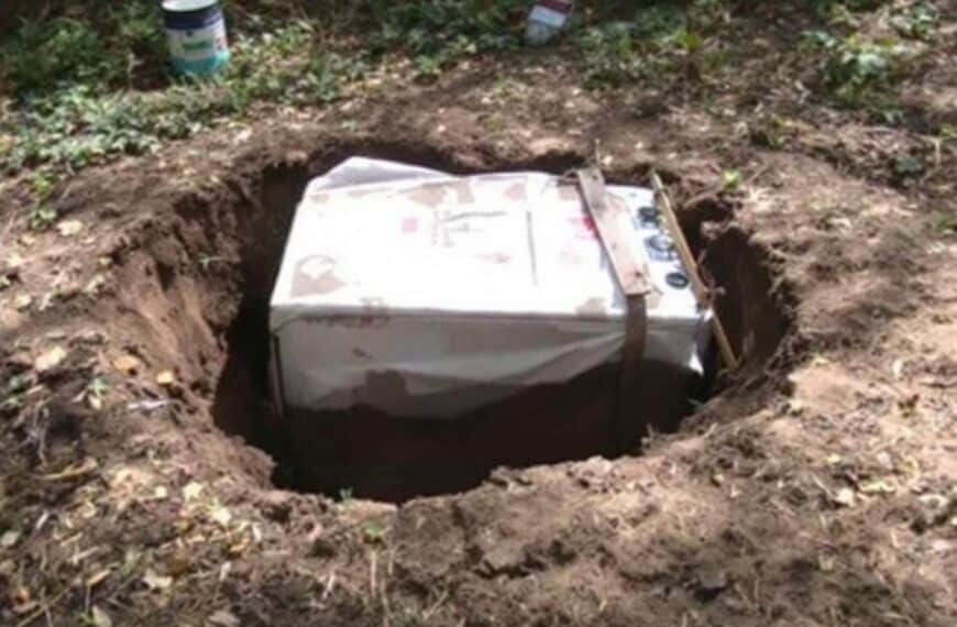 Un método ingenioso para crear un frigorífico enterrado a partir de un tambor de lavadora